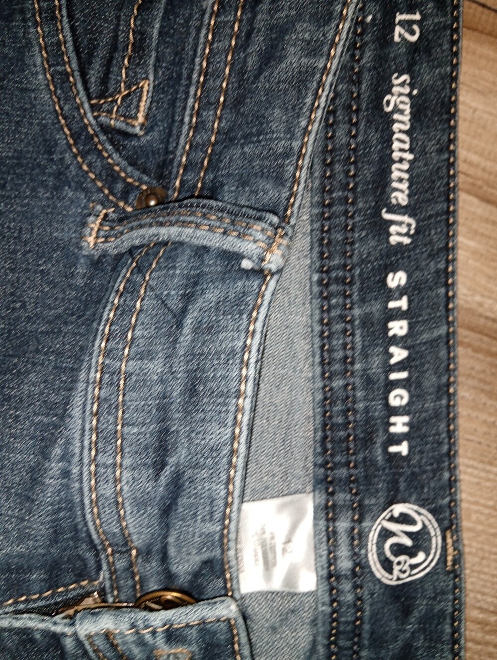 W62 Signature Fit Straight Leg Dark Blue Jeans - Picture 2 of 4